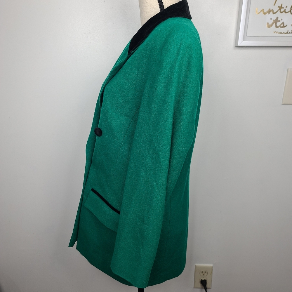 Vintage Pendleton Green Wool Double Breasted Blaz… - image 4